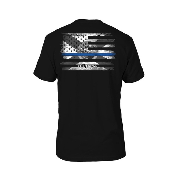 FLO GROWN Blue Line Men's T-Shirt, Size XL - Picture 2 of 6